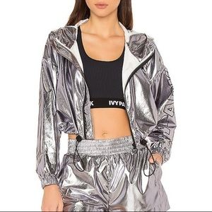 Ivy park cropped silver jacket size xs